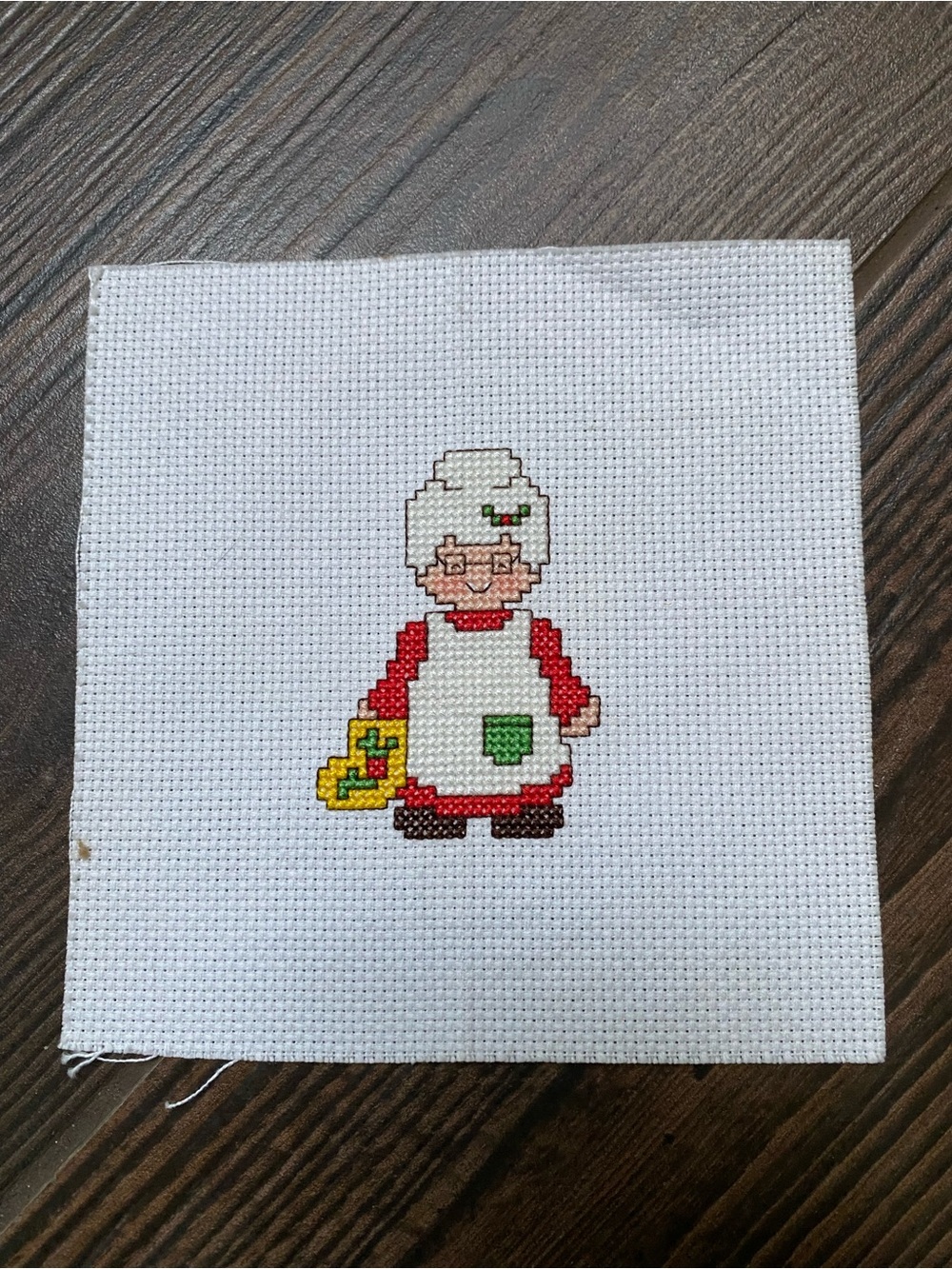 Mrs. Claus Finished Cross Stitch Project
